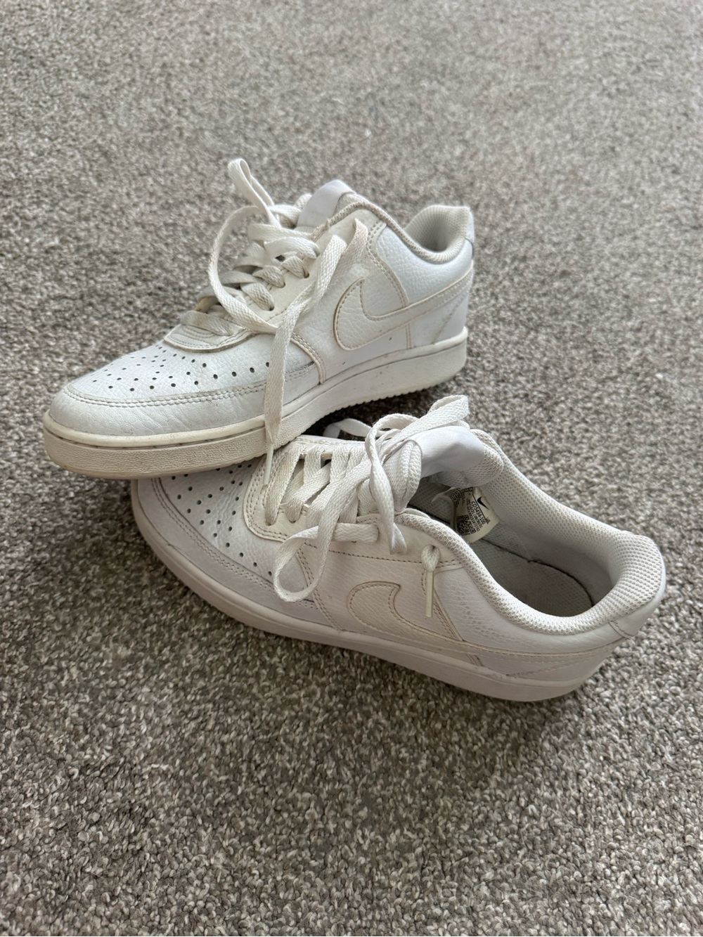 Nike White Low-Top Sneakers with Cream Accents